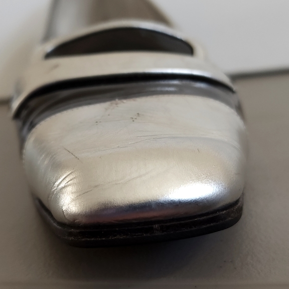 Dolce & Gabbana Metallic Silver & Black Patent Leather Shoes, size 39.5 Euro - Picture 10 of 12